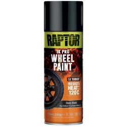 High Temperature Wheel Paint Gloss Black Aerosol Raptor